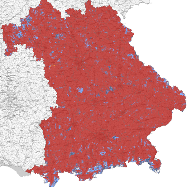 Bild führt in Karte der Mobilfunkverfügbarkeit, nicht barrierefrei